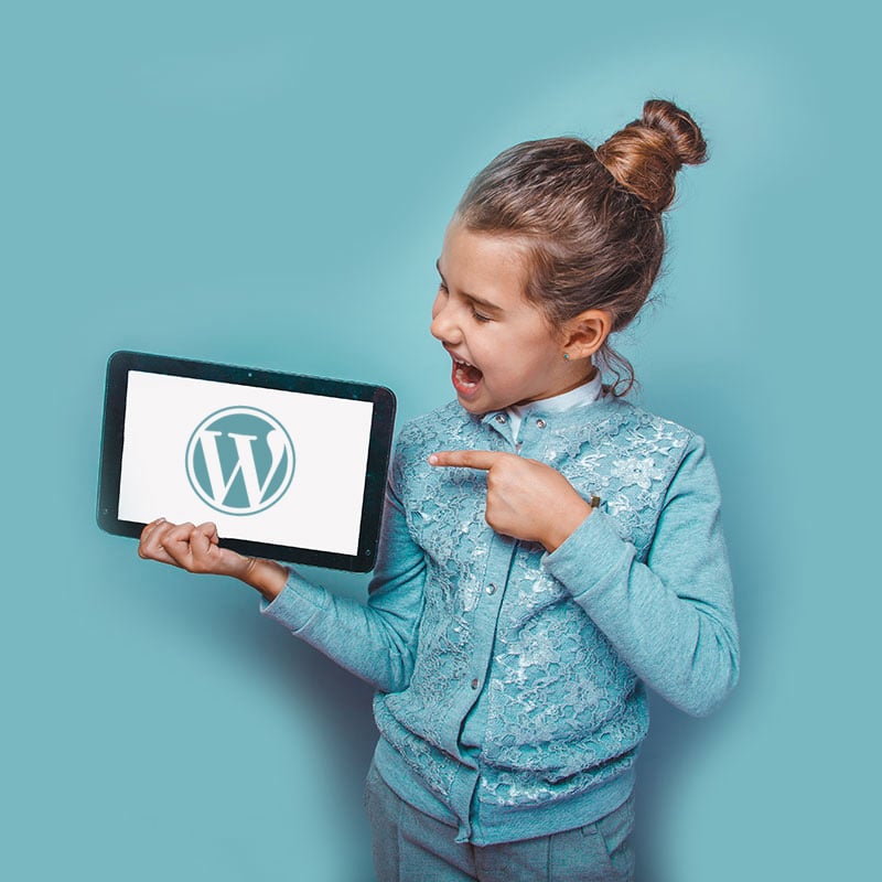 girl showing wordpress web design shropshire